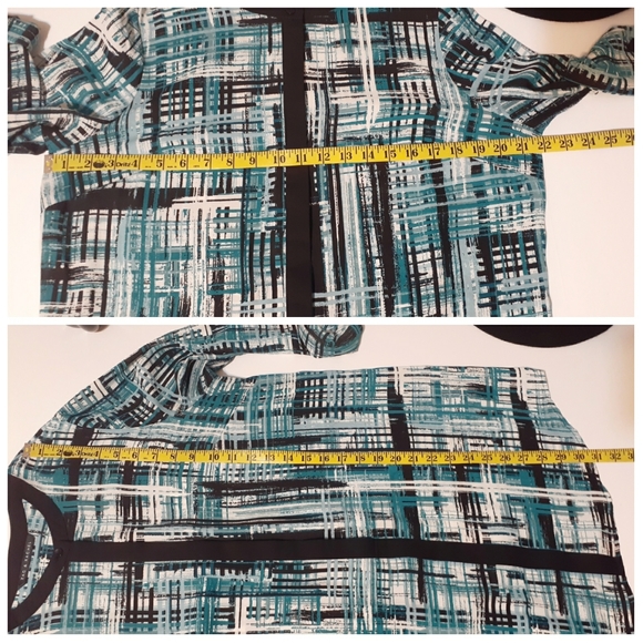 Zac & Rachel Abstract Teal Flowy Top - Picture 6 of 7